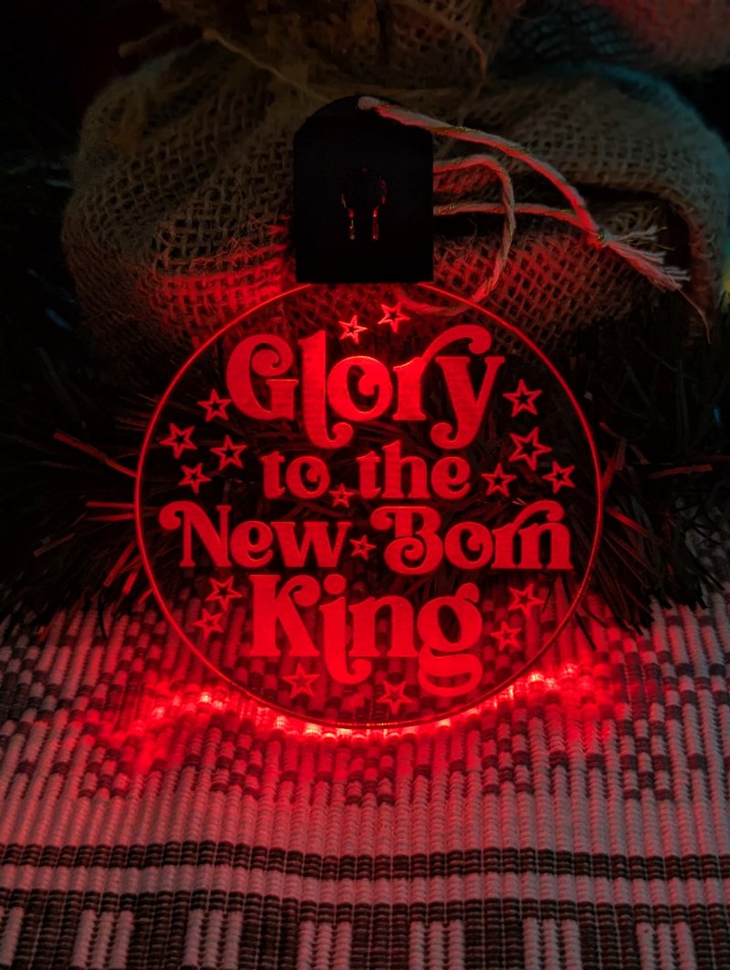 Glory to the New Born King Christmas Bauble 3d LED Night Light Decoration - KustomboxNight Lights & Ambient LightingKustomboxBauble - Standard Size