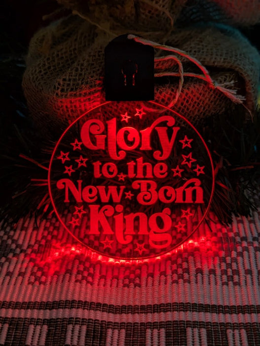 Glory to the New Born King Christmas Bauble 3d LED Night Light Decoration - KustomboxNight Lights & Ambient LightingKustomboxBauble - Standard Size