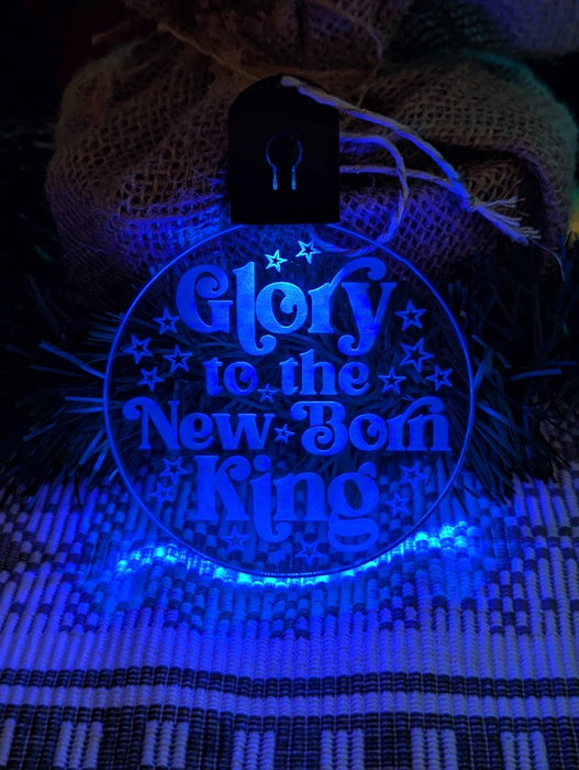 Glory to the New Born King Christmas Bauble 3d LED Night Light Decoration - KustomboxNight Lights & Ambient LightingKustomboxBauble - Standard Size