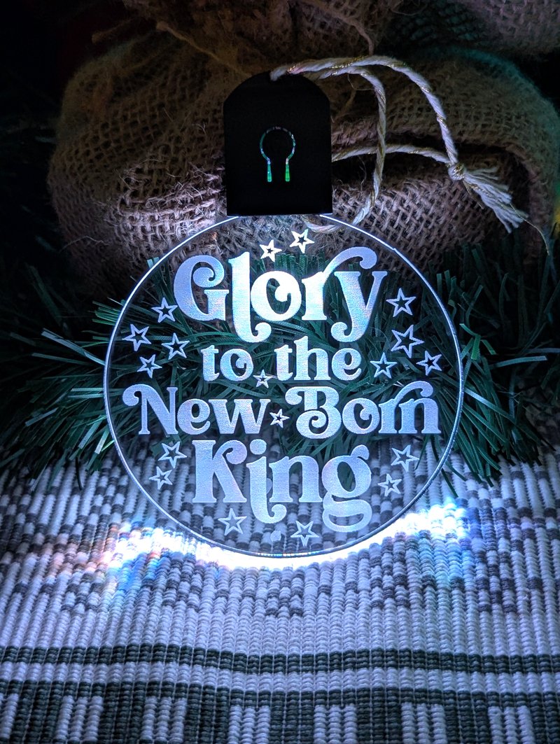 Glory to the New Born King Christmas Bauble 3d LED Night Light Decoration - KustomboxNight Lights & Ambient LightingKustomboxBauble - Standard Size