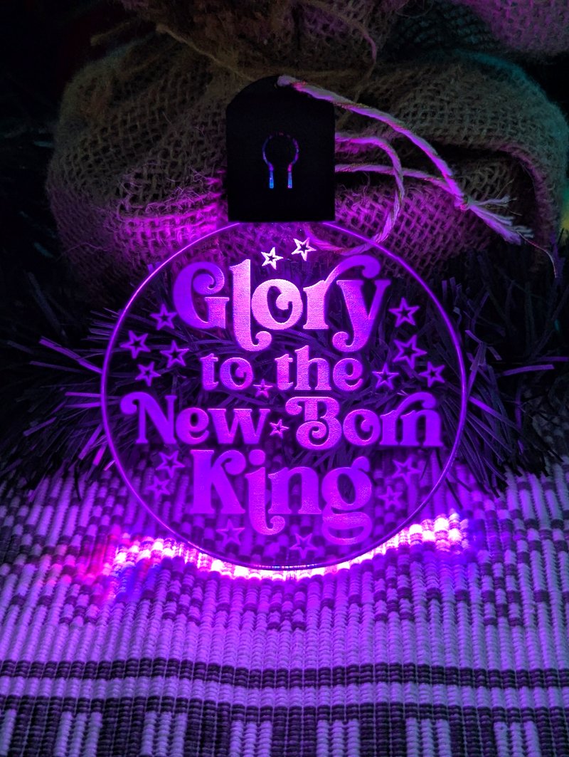Glory to the New Born King Christmas Bauble 3d LED Night Light Decoration - KustomboxNight Lights & Ambient LightingKustomboxBauble - Standard Size