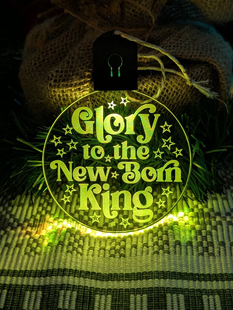 Glory to the New Born King Christmas Bauble 3d LED Night Light Decoration - KustomboxNight Lights & Ambient LightingKustomboxBauble - Standard Size