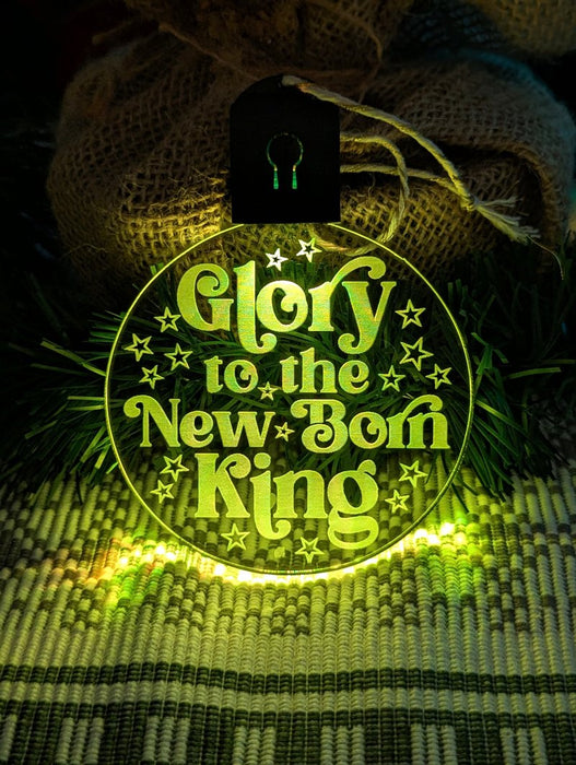 Glory to the New Born King Christmas Bauble 3d LED Night Light Decoration - KustomboxNight Lights & Ambient LightingKustomboxBauble - Standard Size