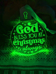 God Bless You At Christmas Bauble 3d LED Night Light Decoration - KustomboxNight Lights & Ambient LightingKustomboxBauble - Standard Size
