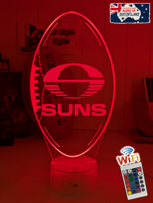 Gold Coast Suns Australian Football Club 3D LED Night Light Lamp - KustomboxNight Lights & Ambient LightingKustomboxStandard Size