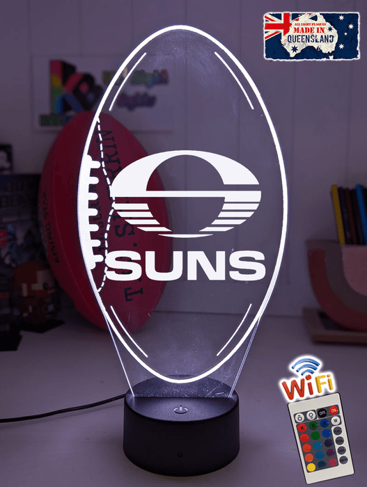 Gold Coast Suns Australian Football Club 3D LED Night Light Lamp - KustomboxNight Lights & Ambient LightingKustomboxStandard Size