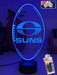 Gold Coast Suns Australian Football Club 3D LED Night Light Lamp - KustomboxNight Lights & Ambient LightingKustomboxStandard Size