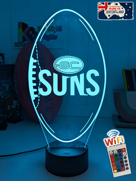 GOLD COAST SUNS Australian Football Club 3D LED Night Light - KustomboxNight Lights & Ambient LightingKustomboxStandard Size