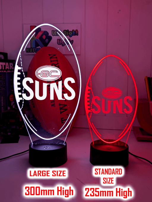 GOLD COAST SUNS Australian Football Club 3D LED Night Light - KustomboxNight Lights & Ambient LightingKustomboxStandard Size