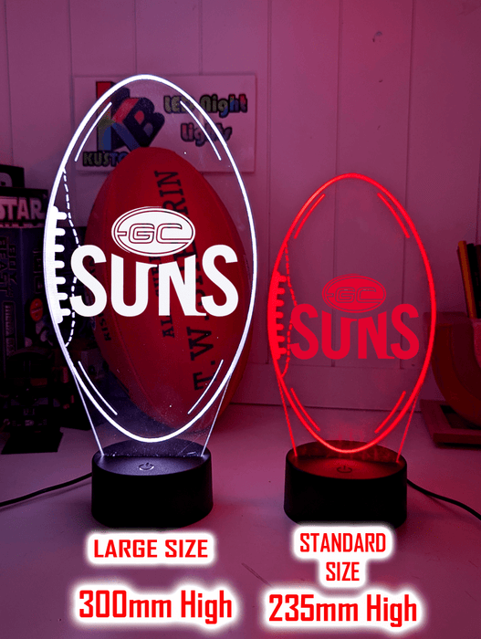 GOLD COAST SUNS Australian Football Club 3D LED Night Light - KustomboxNight Lights & Ambient LightingKustomboxStandard Size