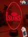GOLD COAST SUNS Australian Football Club 3D LED Night Light - KustomboxNight Lights & Ambient LightingKustomboxStandard Size