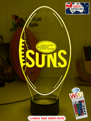 GOLD COAST SUNS Australian Football Club 3D LED Night Light - KustomboxNight Lights & Ambient LightingKustomboxStandard Size