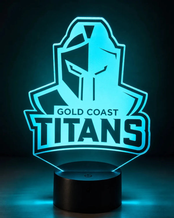 Gold Coast Titans 3D LED Night Light Personalised Name Lamp 16 Colour Remote - KustomboxNight Lights & Ambient LightingKustomboxStandard Size