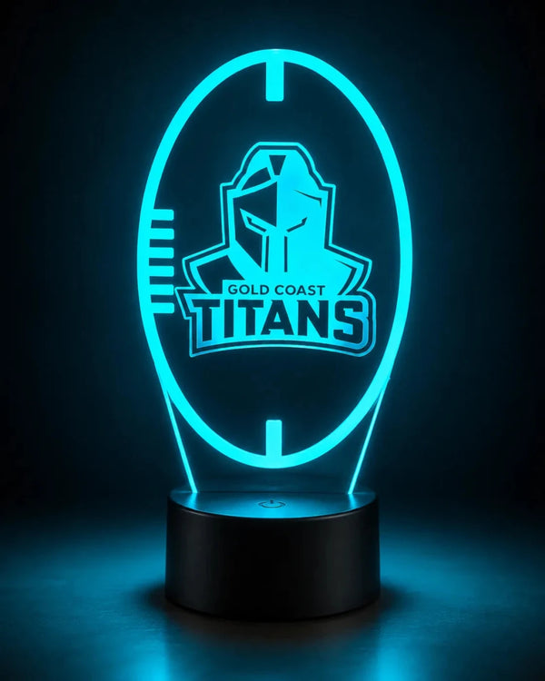 Gold Coast Titans Personalised Ball Shaped 3D LED Night Light Name Lamp - KustomboxNight Lights & Ambient LightingKustomboxStandard Size
