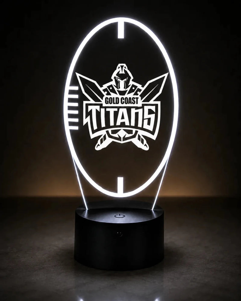 Gold Coast Titans Personalised Ball Shaped 3D LED Night Light original logo Lamp - KustomboxNight Lights & Ambient LightingKustomboxStandard Size