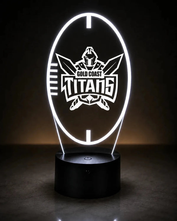 Gold Coast Titans Personalised Ball Shaped 3D LED Night Light original logo Lamp - KustomboxNight Lights & Ambient LightingKustomboxStandard Size