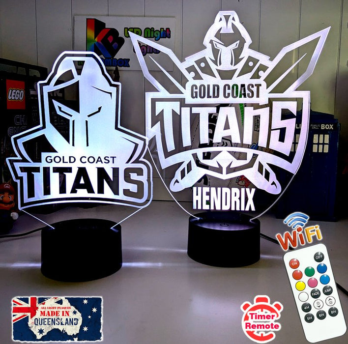 Gold Coast Titans Rugby League Football 3D LED Night Light - KustomboxNight Lights & Ambient LightingKustomboxStandard Size