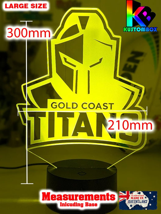 Gold Coast Titans Rugby League Football 3D LED Night Light - KustomboxNight Lights & Ambient LightingKustomboxStandard Size