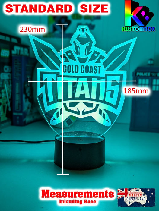 GOLD COAST TITANS Rugby League Football Club LED Night Light - KustomboxNight Lights & Ambient LightingKustomboxStandard Size
