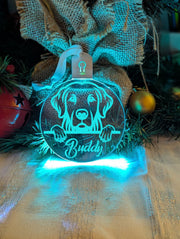 Golden Retriever Dog Personalised Name Christmas Light Bauble Decoration - KustomboxNight Lights & Ambient LightingKustomboxBauble - Standard Size