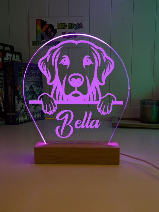 Golden Retriever Pet Personalised Name 3D LED Room Light Decor - KustomboxNight Lights & Ambient LightingKustomboxStandard Size