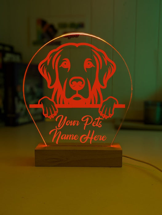 Golden Retriever Pet Personalised Name 3D LED Room Light Decor - KustomboxNight Lights & Ambient LightingKustomboxStandard Size