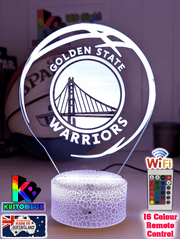 Golden State Warriors Personalised 3D LED Night Light Custom Name Basketball Lamp - KustomboxNight Lights & Ambient LightingKustomboxStandard Size - No Name