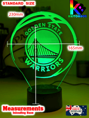 Golden State Warriors Personalised 3D LED Night Light Custom Name Basketball Lamp - KustomboxNight Lights & Ambient LightingKustomboxStandard Size - No Name
