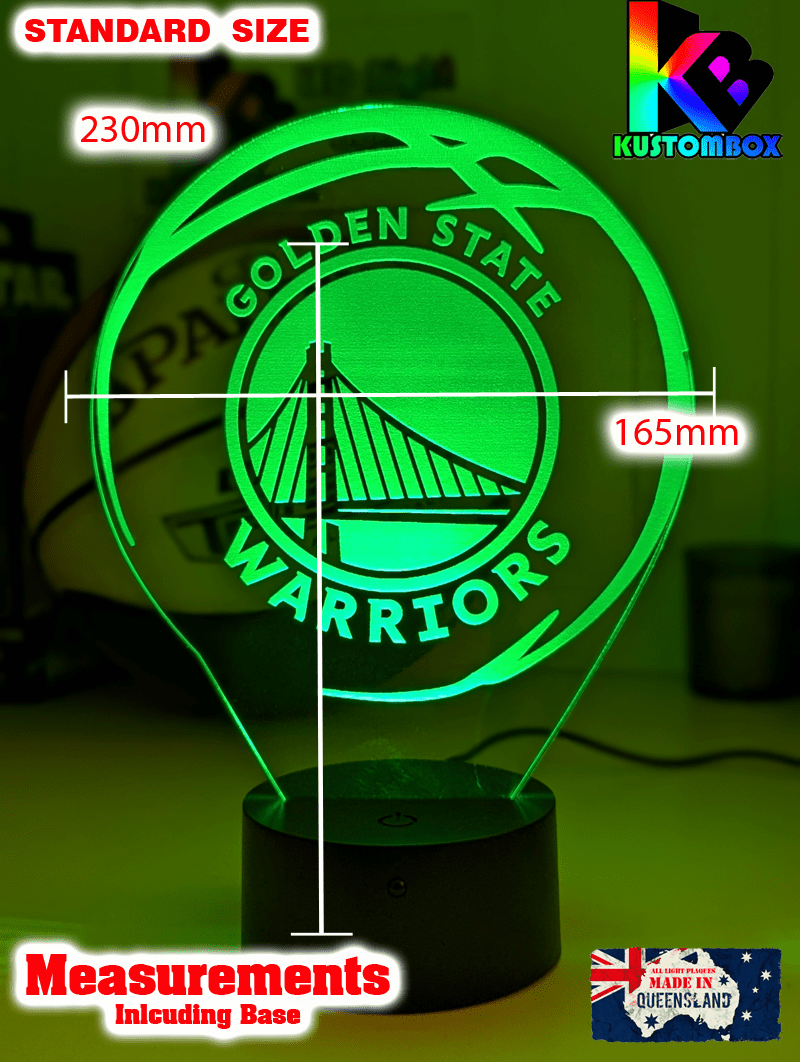 Golden State Warriors Personalised 3D LED Night Light Custom Name Basketball Lamp - KustomboxNight Lights & Ambient LightingKustomboxStandard Size - No Name