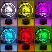 Golden State Warriors Personalised 3D LED Night Light Custom Name Basketball Lamp - KustomboxNight Lights & Ambient LightingKustomboxStandard Size - No Name