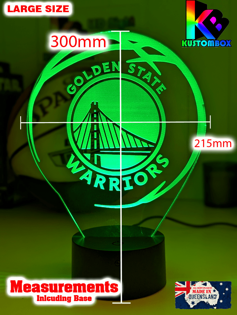 Golden State Warriors Personalised 3D LED Night Light Custom Name Basketball Lamp - KustomboxNight Lights & Ambient LightingKustomboxStandard Size - No Name