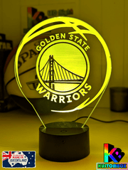 Golden State Warriors Personalised 3D LED Night Light Custom Name Basketball Lamp - KustomboxNight Lights & Ambient LightingKustomboxStandard Size - No Name