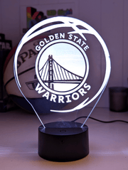 Golden State Warriors Personalised 3D LED Night Light Custom Name Basketball Lamp - KustomboxNight Lights & Ambient LightingKustomboxStandard Size - No Name