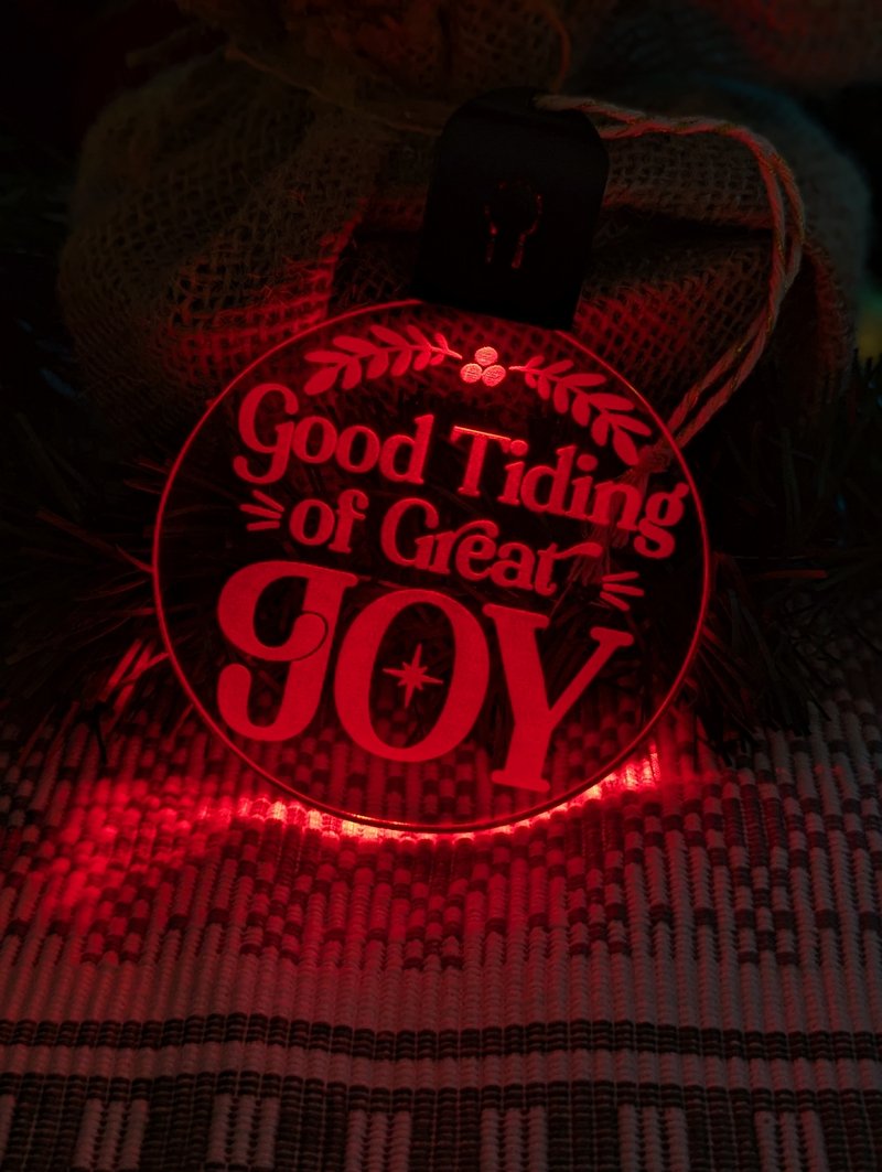 Good Tidings of Joy Christmas Bauble 3d LED Night Light Decoration - KustomboxNight Lights & Ambient LightingKustomboxBauble - Standard Size