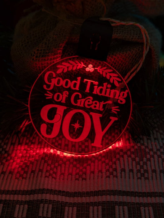 Good Tidings of Joy Christmas Bauble 3d LED Night Light Decoration - KustomboxNight Lights & Ambient LightingKustomboxBauble - Standard Size