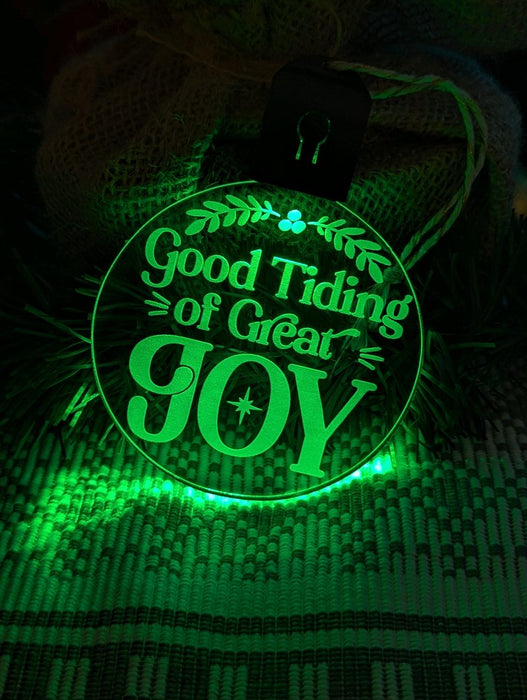 Good Tidings of Joy Christmas Bauble 3d LED Night Light Decoration - KustomboxNight Lights & Ambient LightingKustomboxBauble - Standard Size