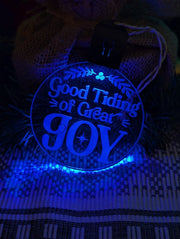 Good Tidings of Joy Christmas Bauble 3d LED Night Light Decoration - KustomboxNight Lights & Ambient LightingKustomboxBauble - Standard Size