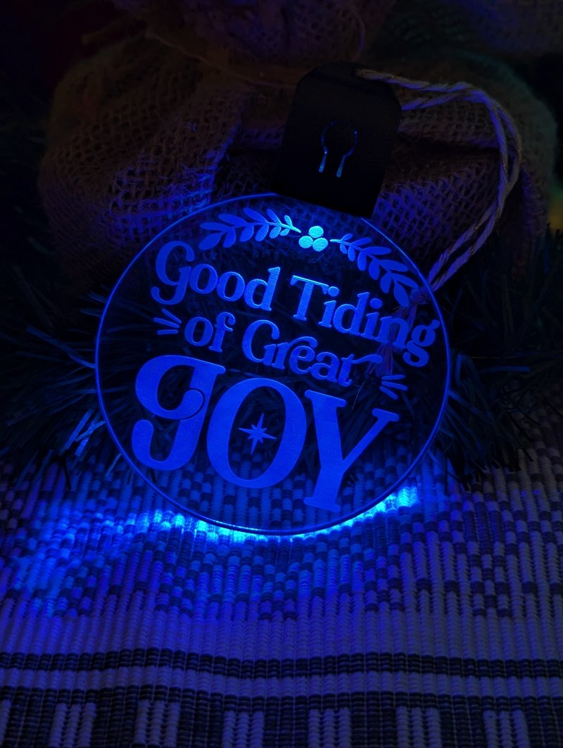Good Tidings of Joy Christmas Bauble 3d LED Night Light Decoration - KustomboxNight Lights & Ambient LightingKustomboxBauble - Standard Size