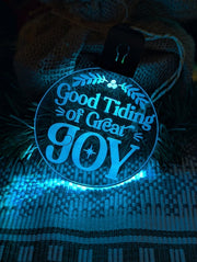Good Tidings of Joy Christmas Bauble 3d LED Night Light Decoration - KustomboxNight Lights & Ambient LightingKustomboxBauble - Standard Size