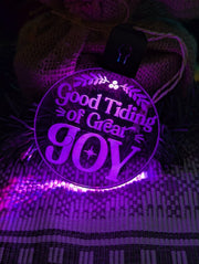 Good Tidings of Joy Christmas Bauble 3d LED Night Light Decoration - KustomboxNight Lights & Ambient LightingKustomboxBauble - Standard Size