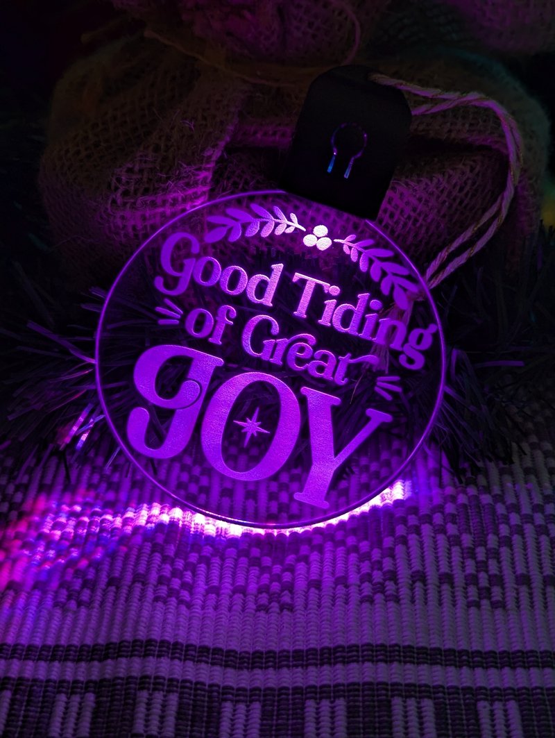 Good Tidings of Joy Christmas Bauble 3d LED Night Light Decoration - KustomboxNight Lights & Ambient LightingKustomboxBauble - Standard Size