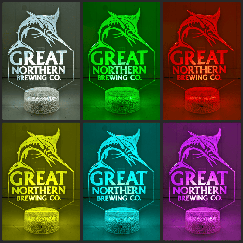 Great Northern Beer 3D LED Night Light Bar, Man Cave Custom Name Lamp - KustomboxNight Lights & Ambient LightingKustomboxStandard Size