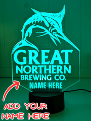 Great Northern Beer 3D LED Night Light Bar, Man Cave Custom Name Lamp - KustomboxNight Lights & Ambient LightingKustomboxStandard Size