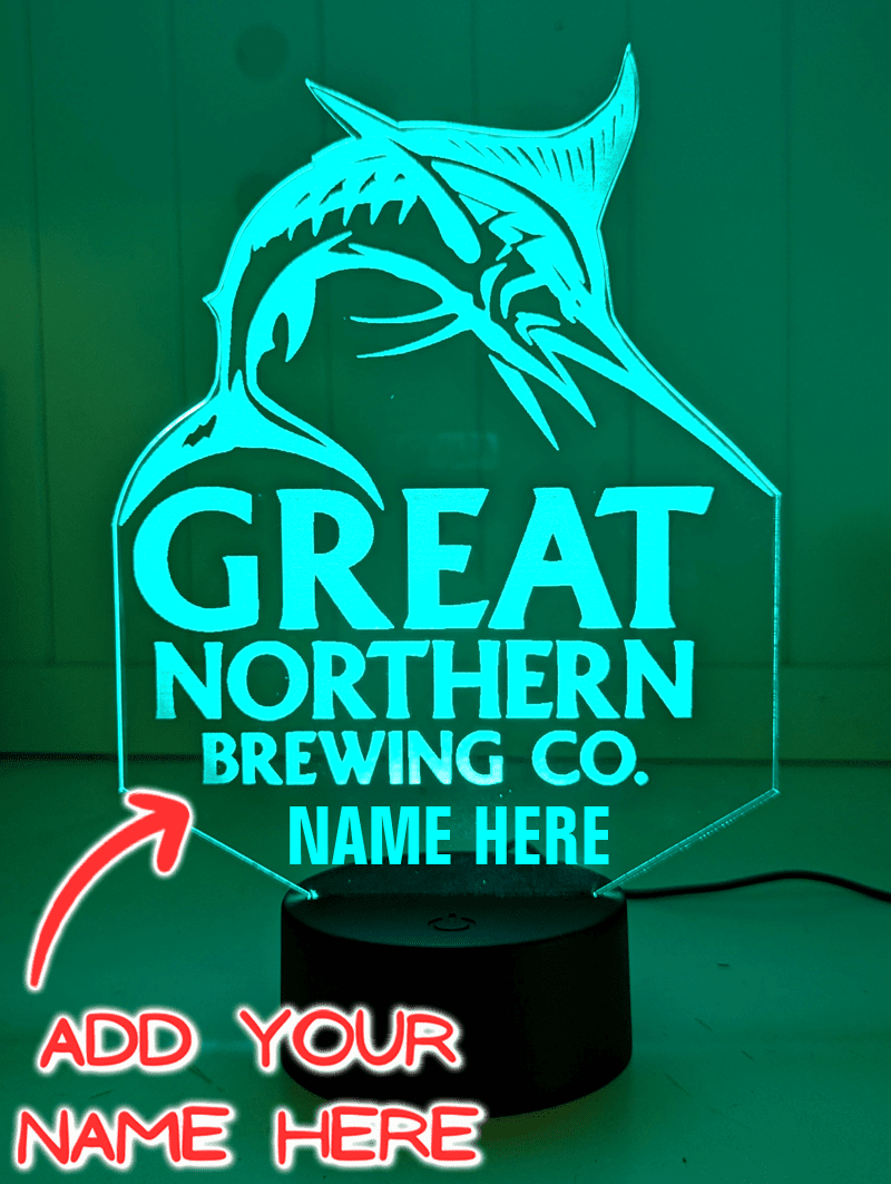 Great Northern Beer 3D LED Night Light Bar, Man Cave Custom Name Lamp - KustomboxNight Lights & Ambient LightingKustomboxStandard Size