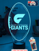 Greater Western Sydney Giants Australian Football Club 3D LED Night Light - KustomboxNight Lights & Ambient LightingKustomboxStandard Size