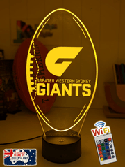 Greater Western Sydney Giants Australian Football Club 3D LED Night Light - KustomboxNight Lights & Ambient LightingKustomboxStandard Size
