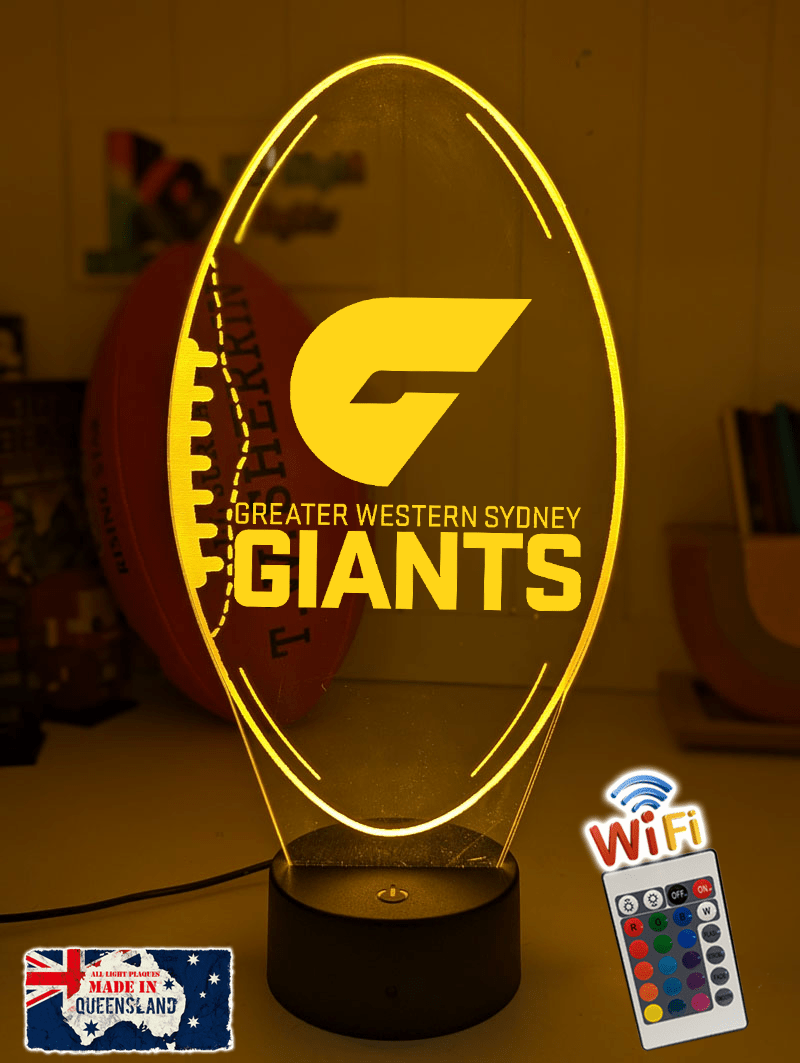 Greater Western Sydney Giants Australian Football Club 3D LED Night Light - KustomboxNight Lights & Ambient LightingKustomboxStandard Size