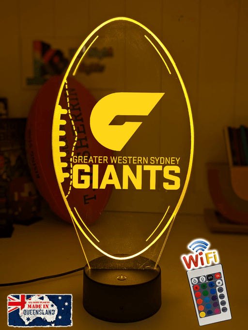 Greater Western Sydney Giants Australian Football Club 3D LED Night Light - KustomboxNight Lights & Ambient LightingKustomboxStandard Size