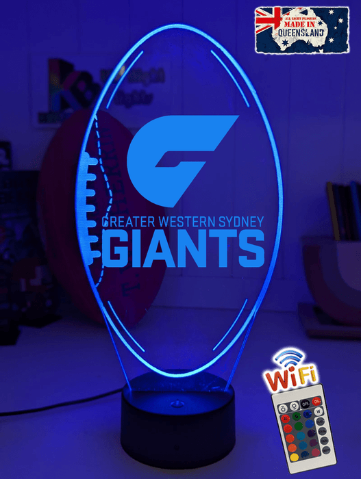 Greater Western Sydney Giants Australian Football Club 3D LED Night Light - KustomboxNight Lights & Ambient LightingKustomboxStandard Size