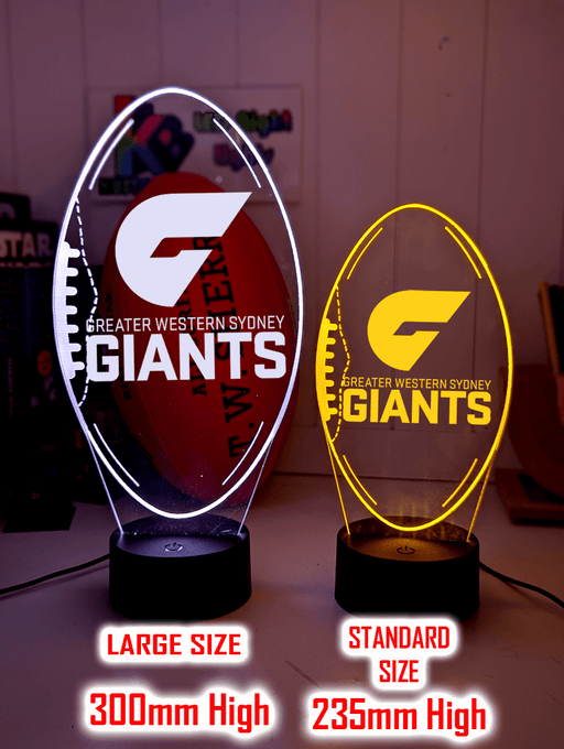 Greater Western Sydney Giants Australian Football Club 3D LED Night Light - KustomboxNight Lights & Ambient LightingKustomboxStandard Size
